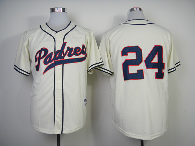 Men San Diego Padres #24 Maybin White Throwback 1948 MLB Jerseys
